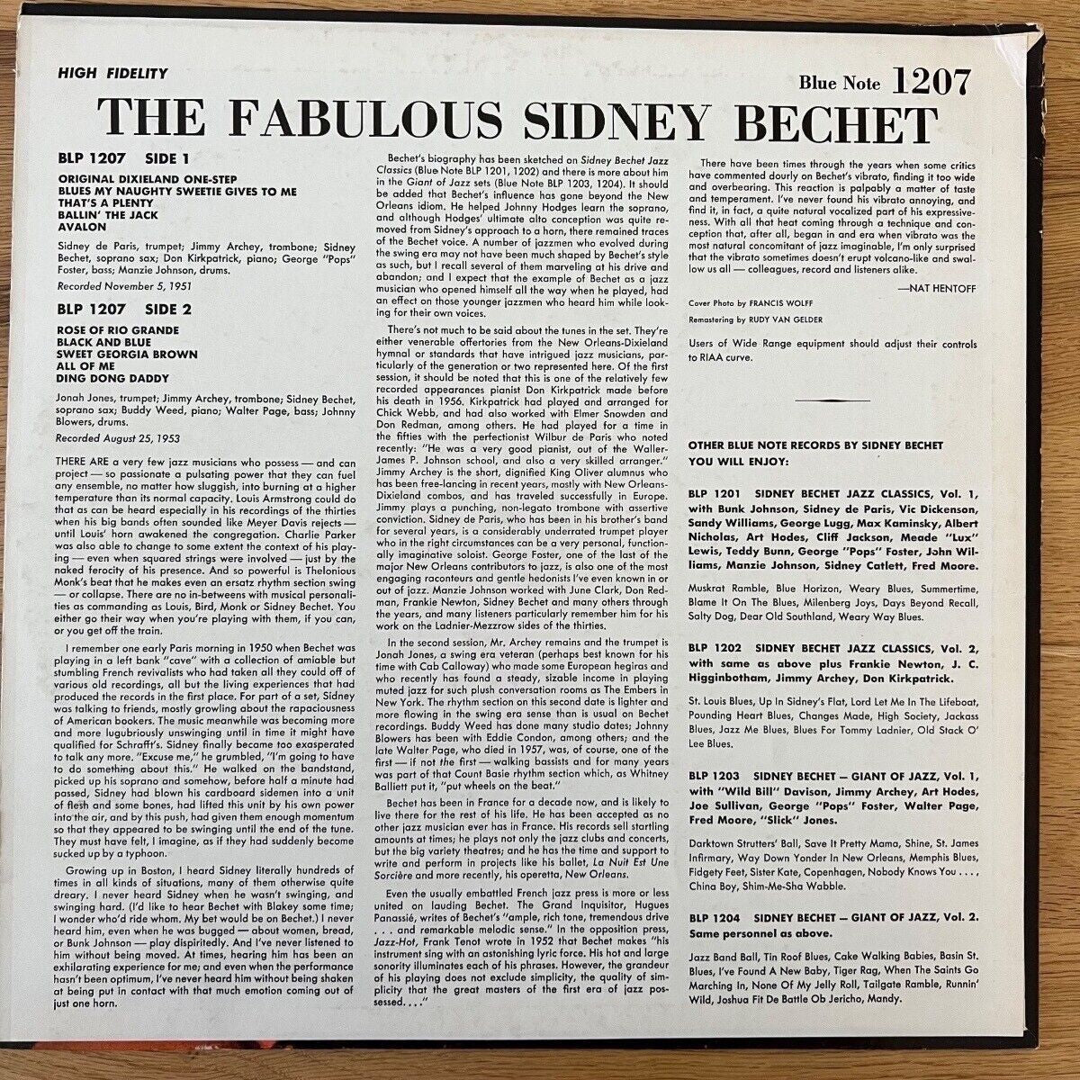 Sidney Bechet - Le Fabuleux... / Presses américaines. 197?- Blue Note - (M-/VG+)
