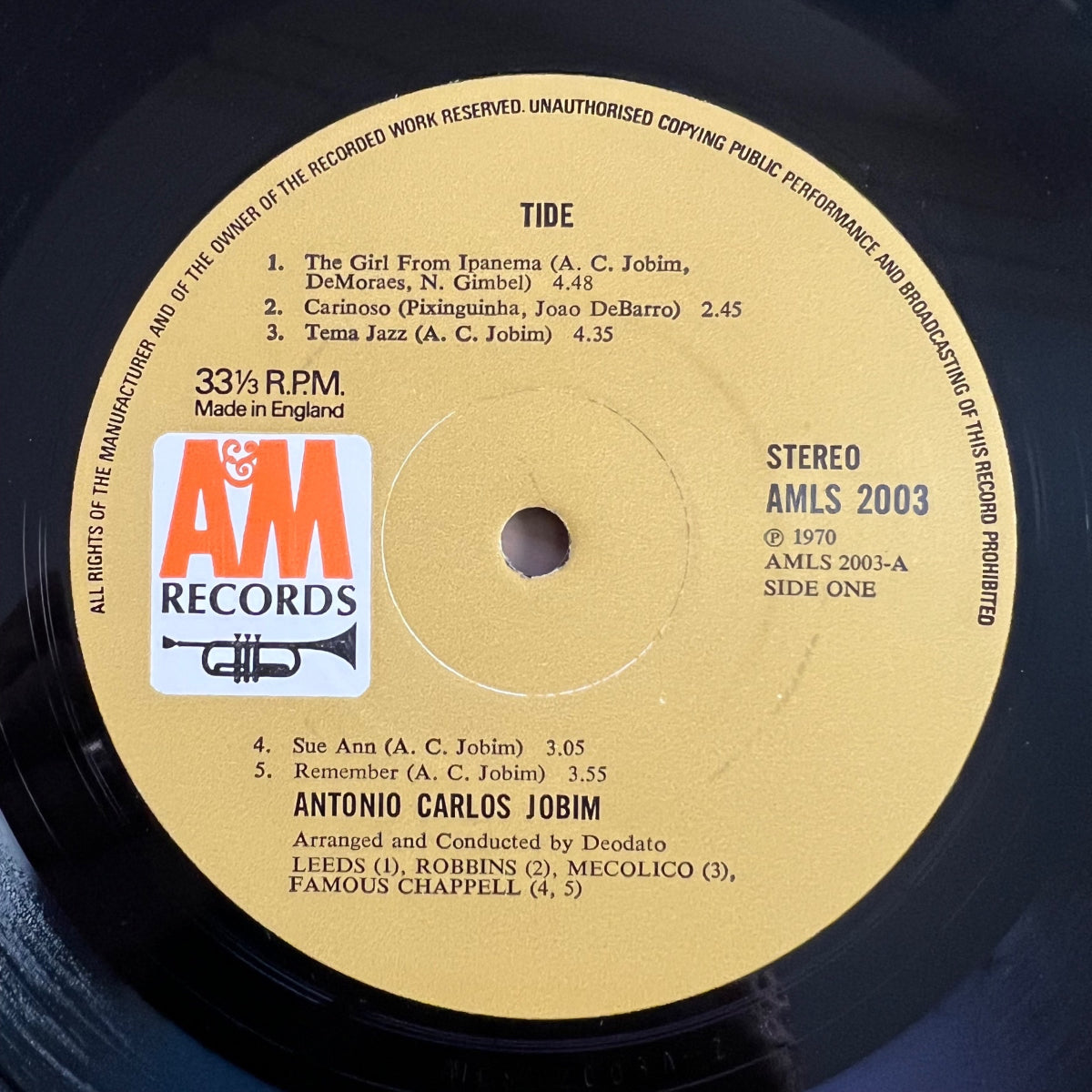 Antonio Carlos Jobim - Tide / 1. UK-Press. 1970 - (M-/VG++)