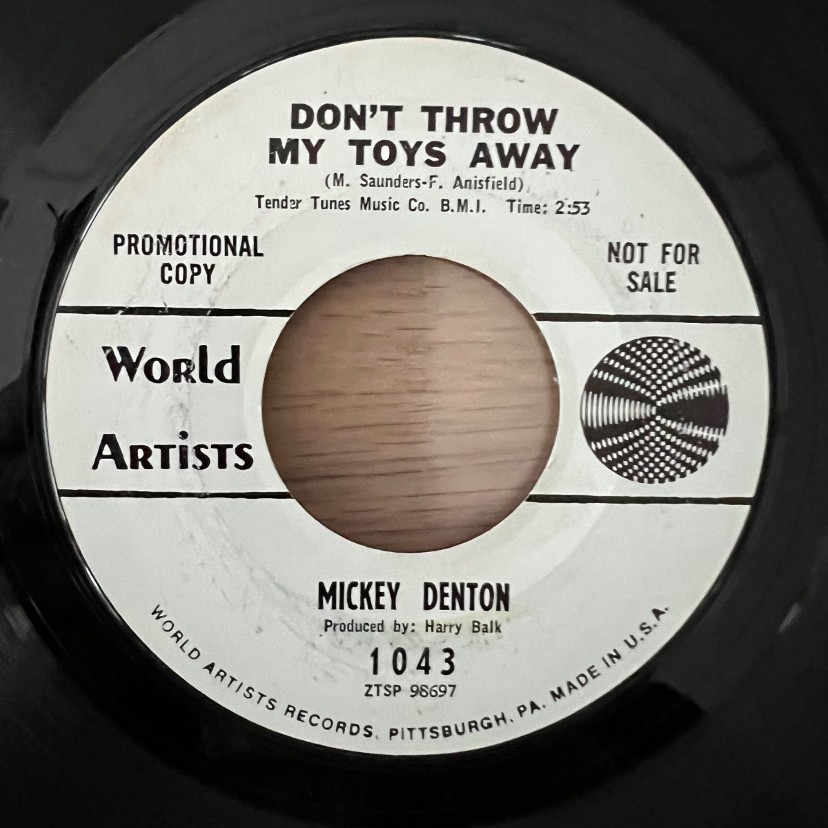 Mickey Denton - Don't Throw My Toys Away / US-Promo 1965 - (VG++/Neutral)