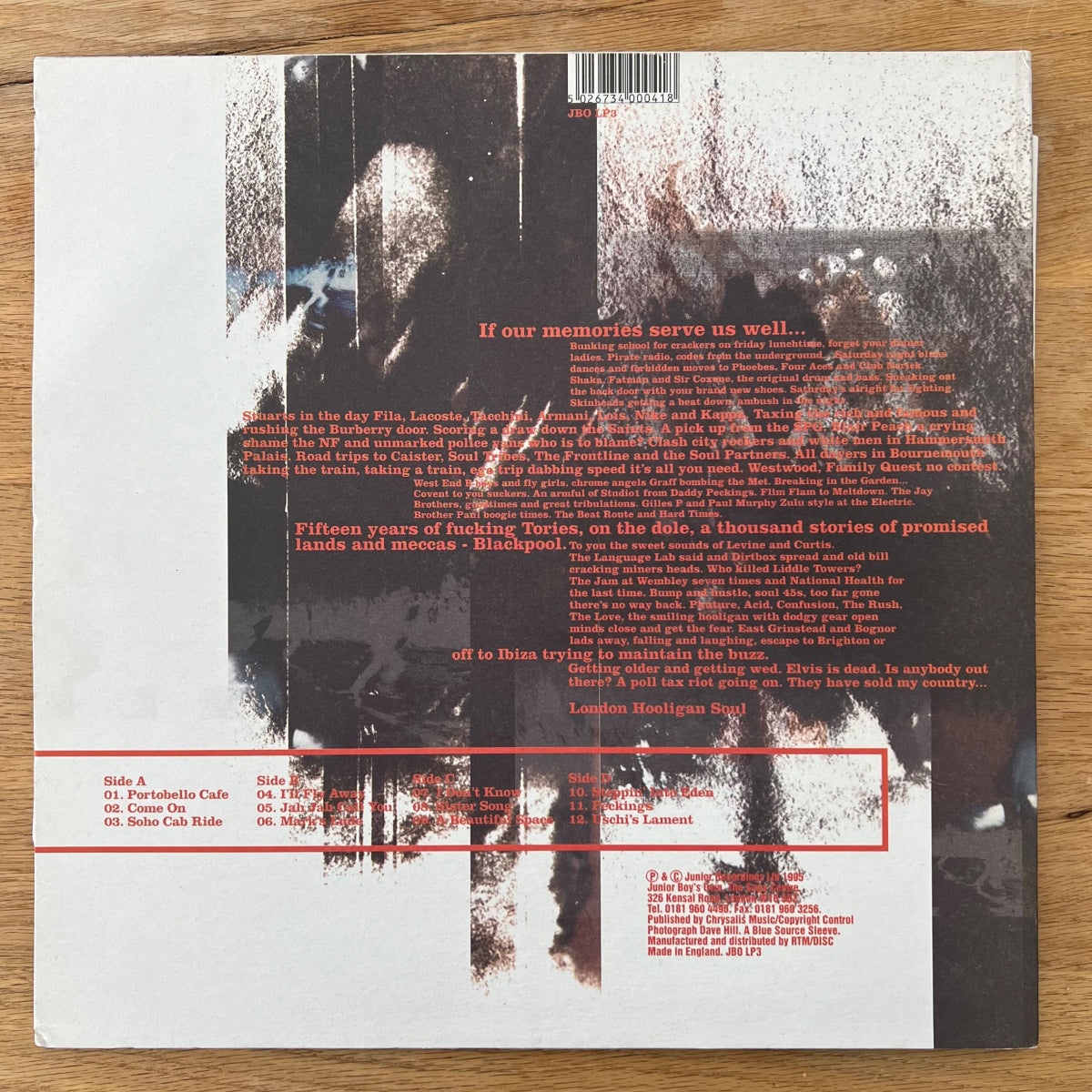 Ballistic Brothers - London Hooligan Soul / 2 LP - 1. UK-Press. 1995 - (M-/M-)