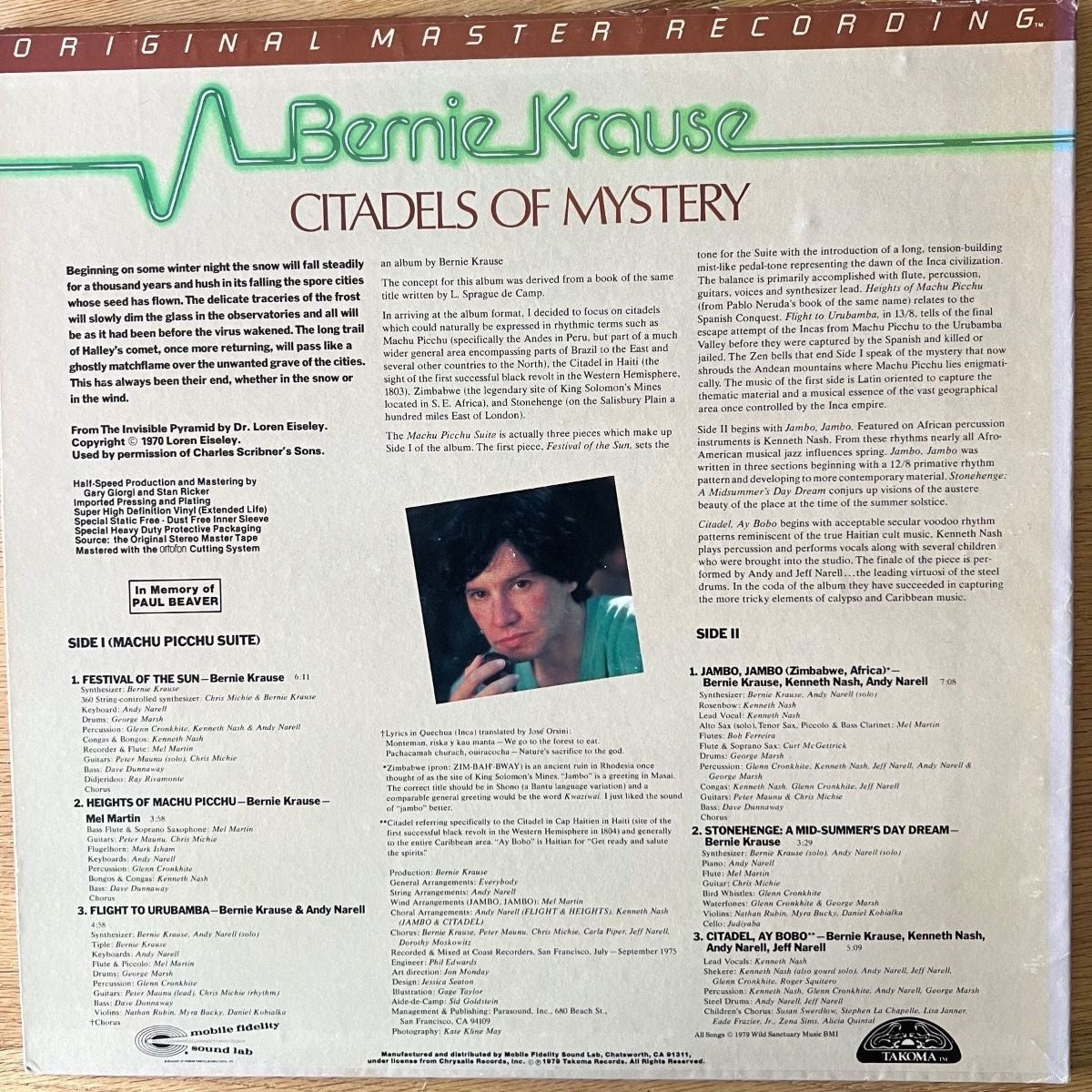 Bernie Krause - Citadels Of Mystery / MFSL Test-Pressing 1979 - (M-/VG++)
