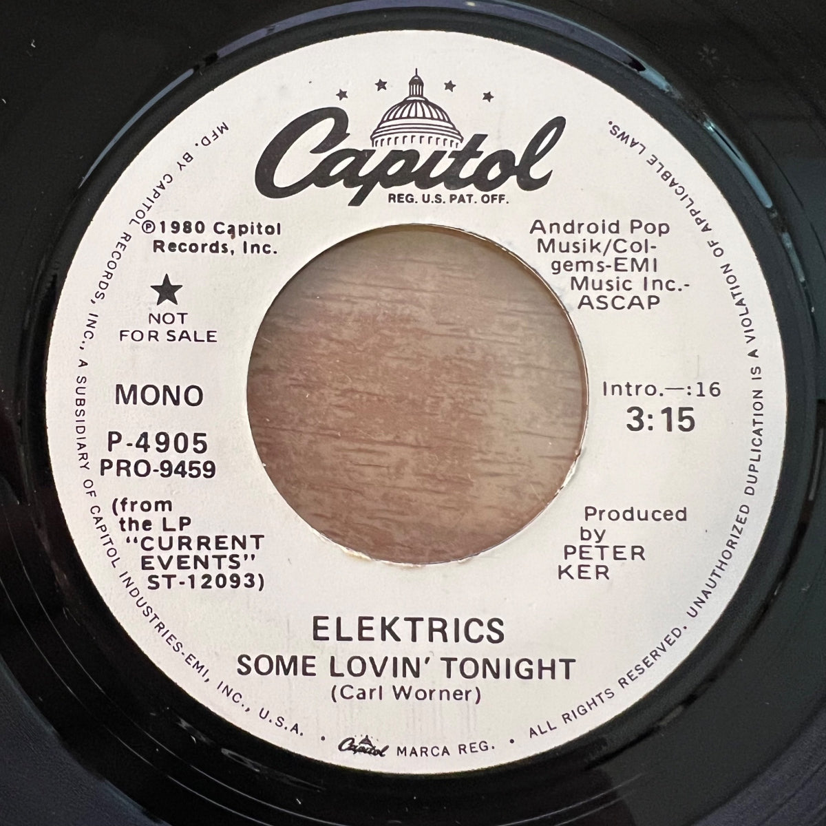 Elektrics - Some Lovin' Tonight / US-Press. 1980 - (M-/Neutral