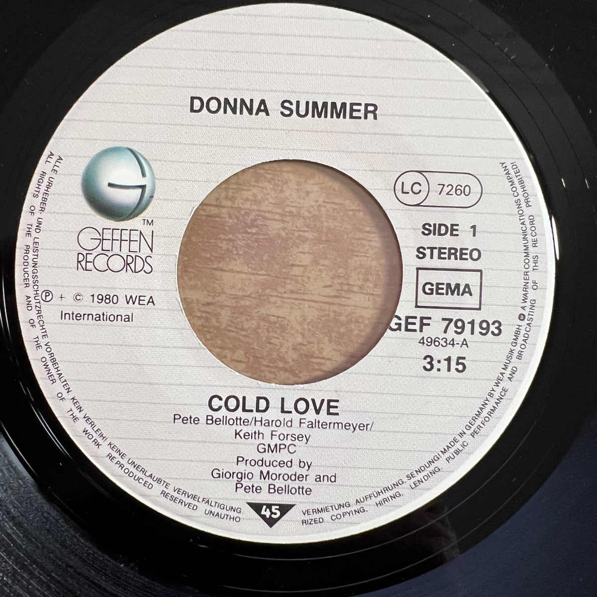 Donna Summer - Cold Love / 1. D-Press. 1980 - (M-/VG++)