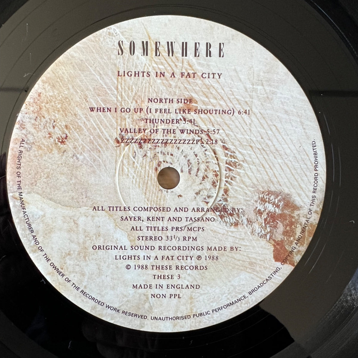 Light In A Fat City - Somewhere / 1. UK-Press. 1988 - (M-/M-)