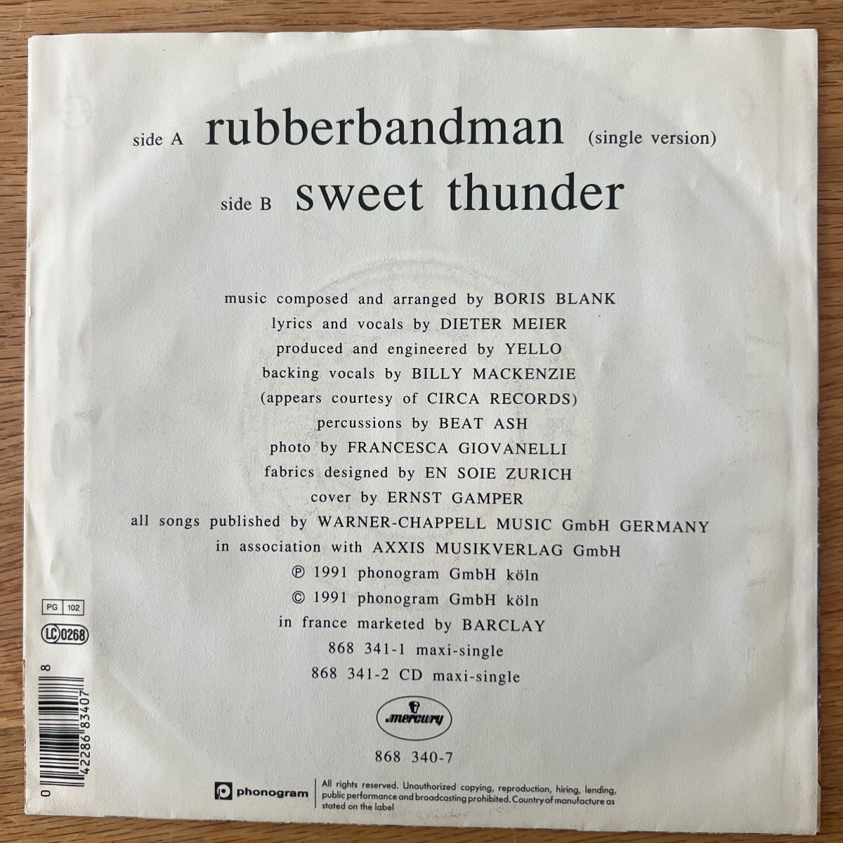 Yello - Rubberbandman / 1. D-Press. 1991 - (M-/VG++)