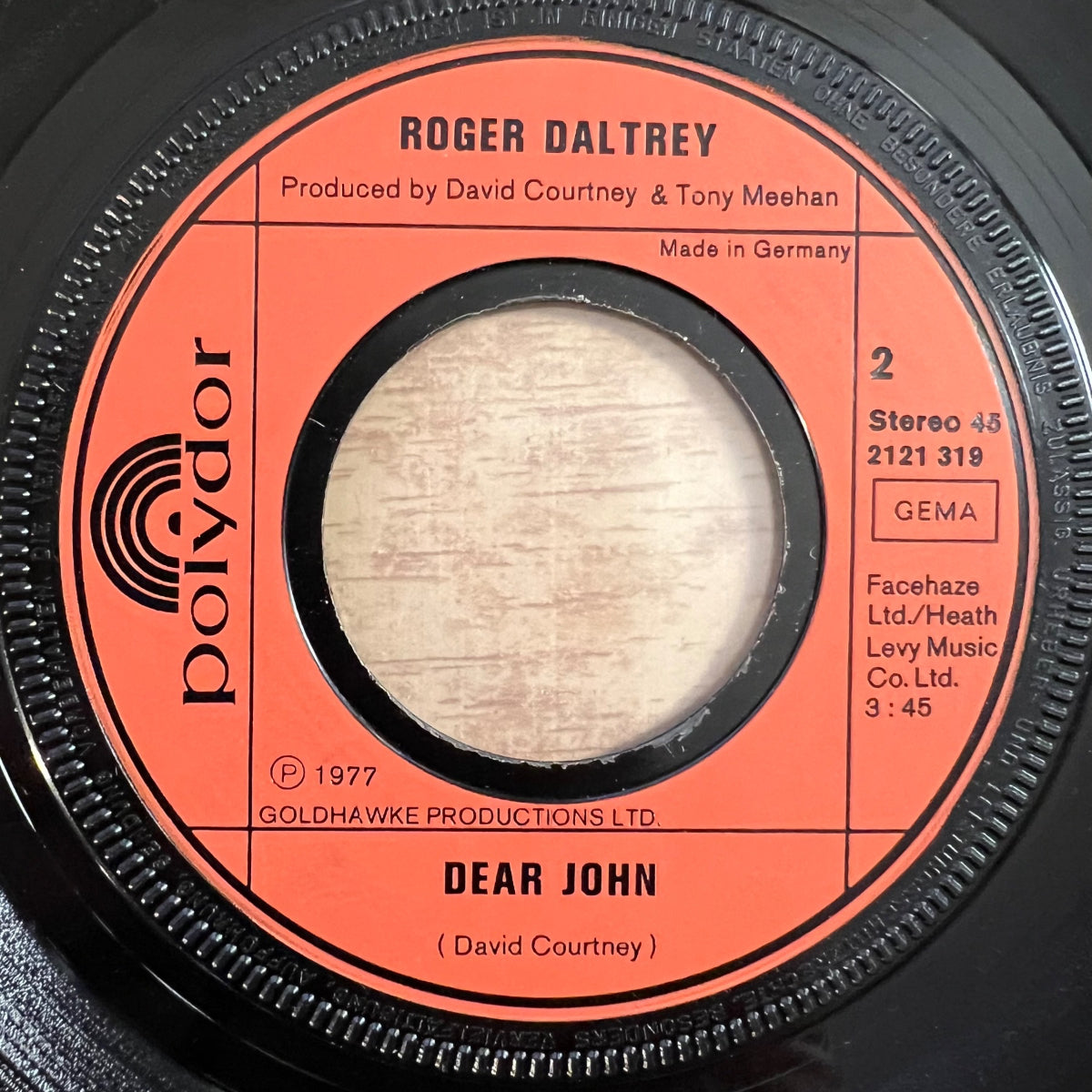Roger Daltrey - Written On The Wind / 1. D-Press. 1977 - (VG++/VG++)