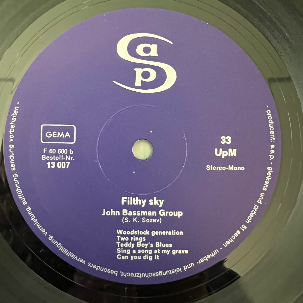 John Bassman Group - Filthy Sky / 1. D-Press. 1970 - (M-/M-)