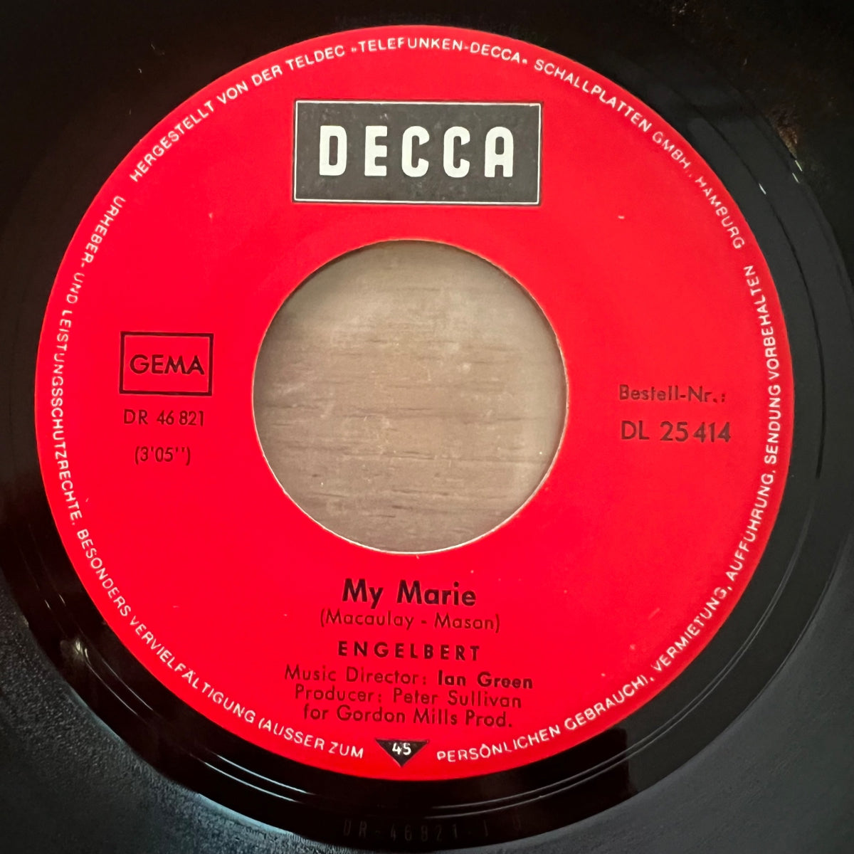 Engelbert Humperdinck - My Marie / 1. D-Press. 1970 - (VG+/VG)