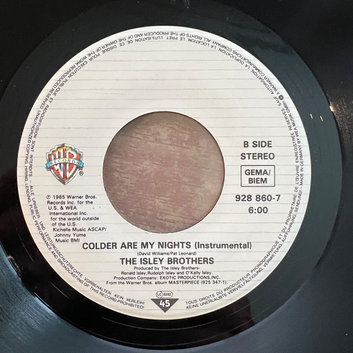 Isley Brothers - Colder Are My Nights / 1. D-Press. 1985 - (M-/VG+)