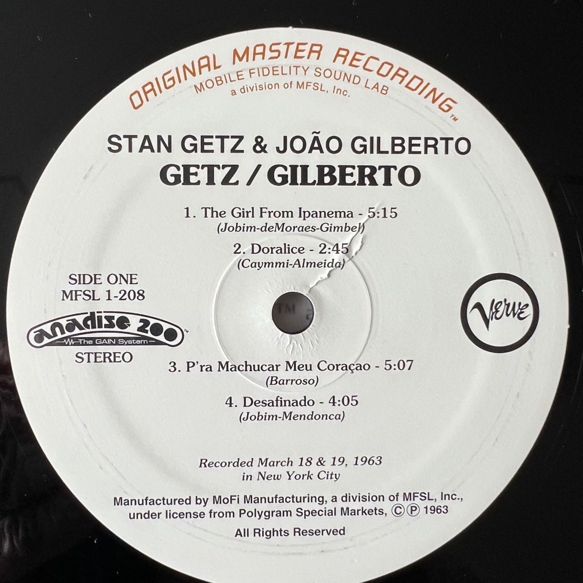 Stan Getz & Joao Gilberto - Same / Audiophile MFSL 1994 - (M-/M-)