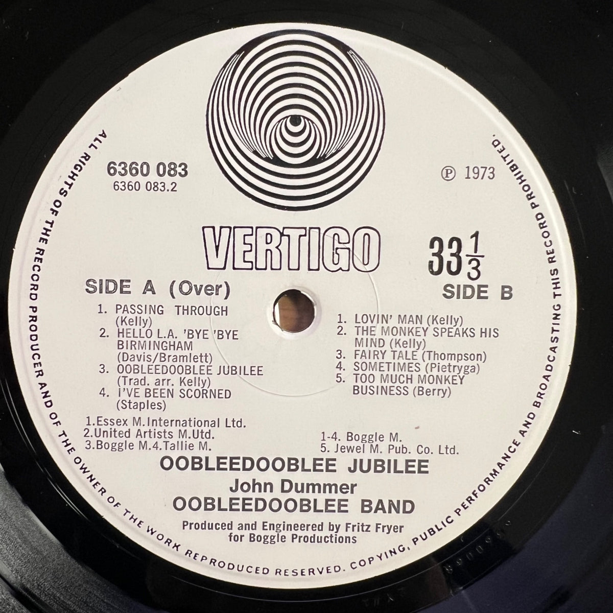 John Dummer's Oobleedooblee Band - Oobleedooblee Jubilee - Incl.Sticker - 1. UK-Press. 1973 - (M-/VG)