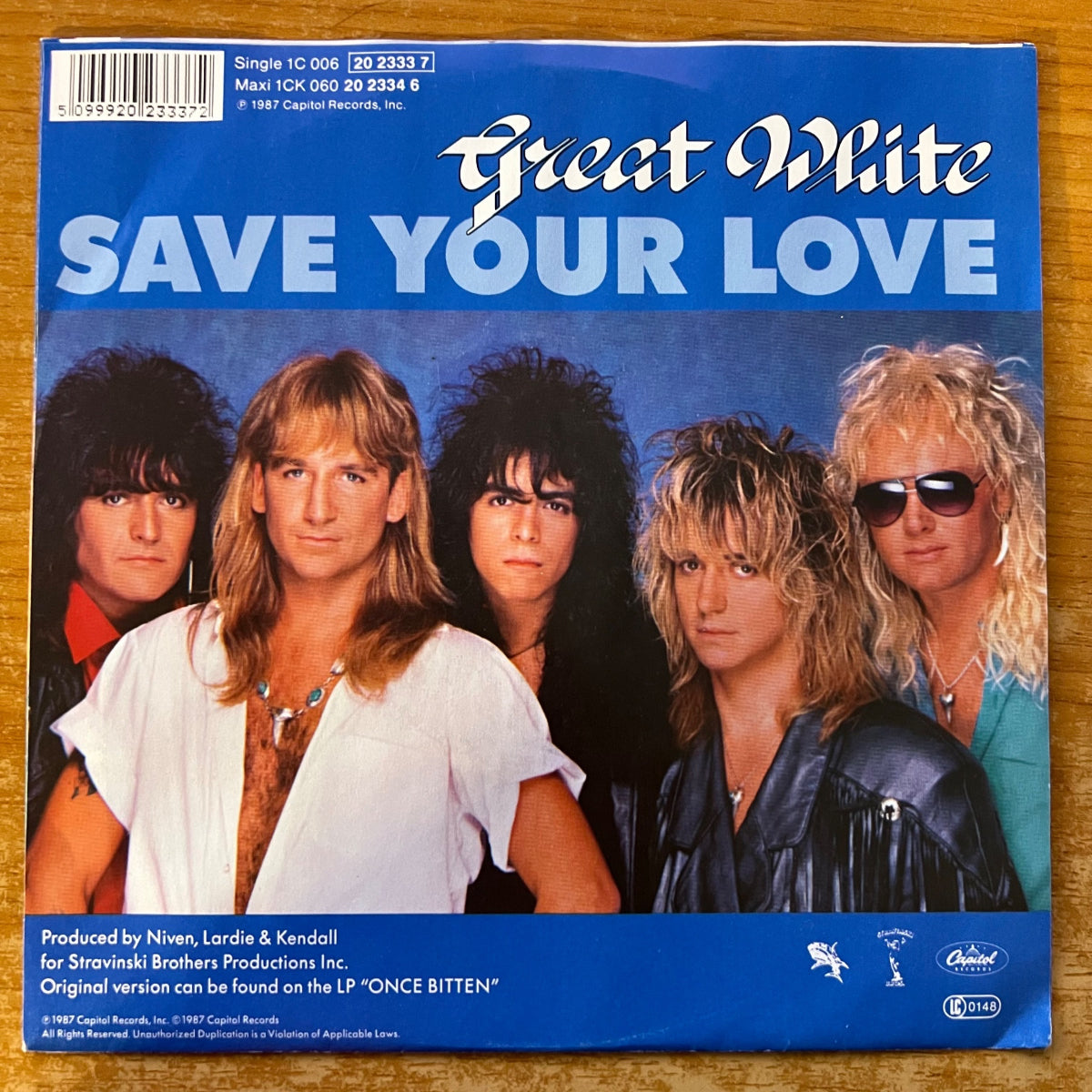 Great White - Save Your Love / 1. D-Press. 1987 - (M-/M-)