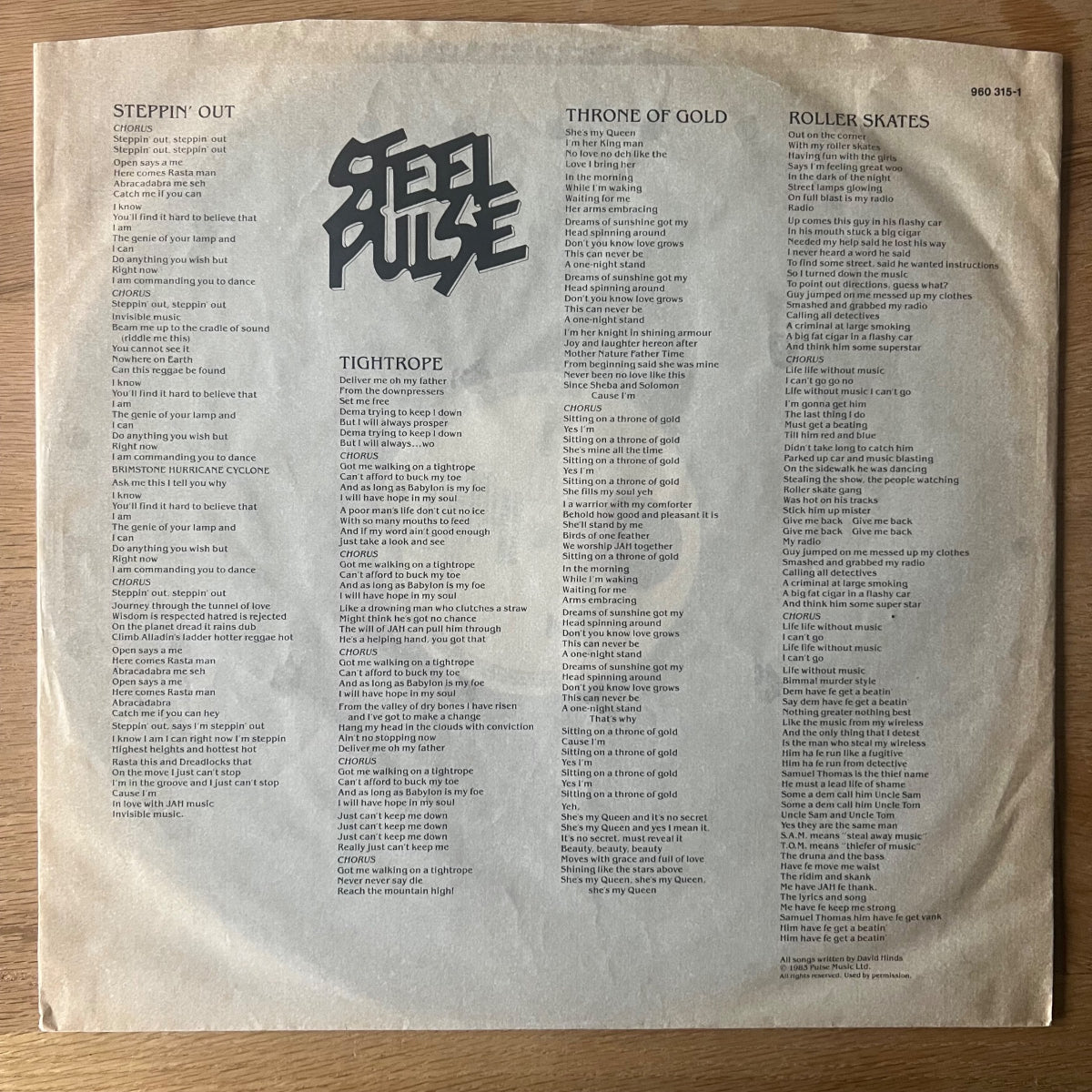 Steel Pulse - Earth Crisis / 1. EU-Press. 1984 - (M-/M-)