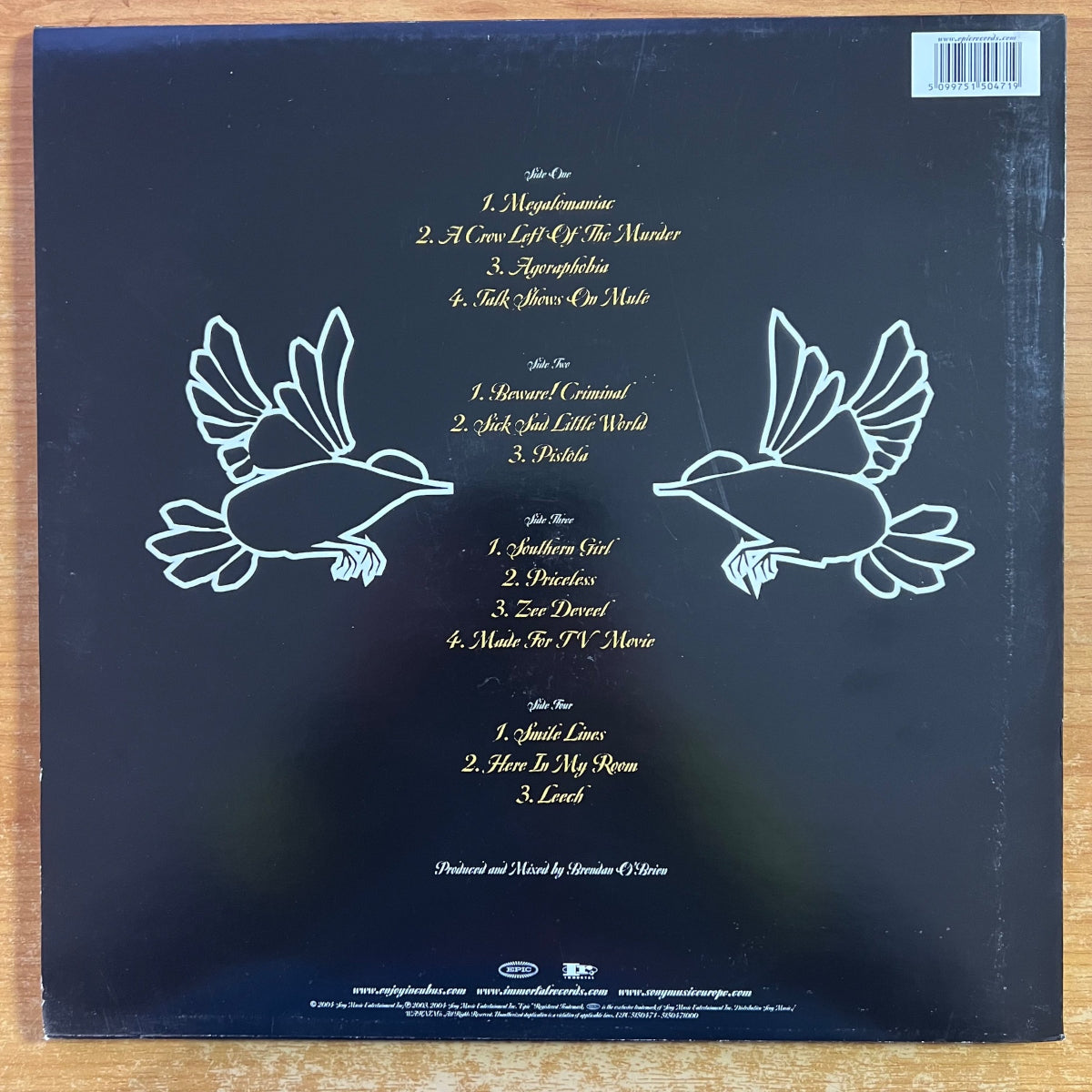 Incubus - A Crow Left The Murder../ 2 LP - 1ère édition européenne. 2004 - (État neuf/M-)