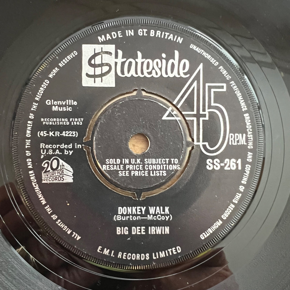Big Dee Irwin - Donkey Walk / 1. UK-Press. 1963 - (M-/Neutral)