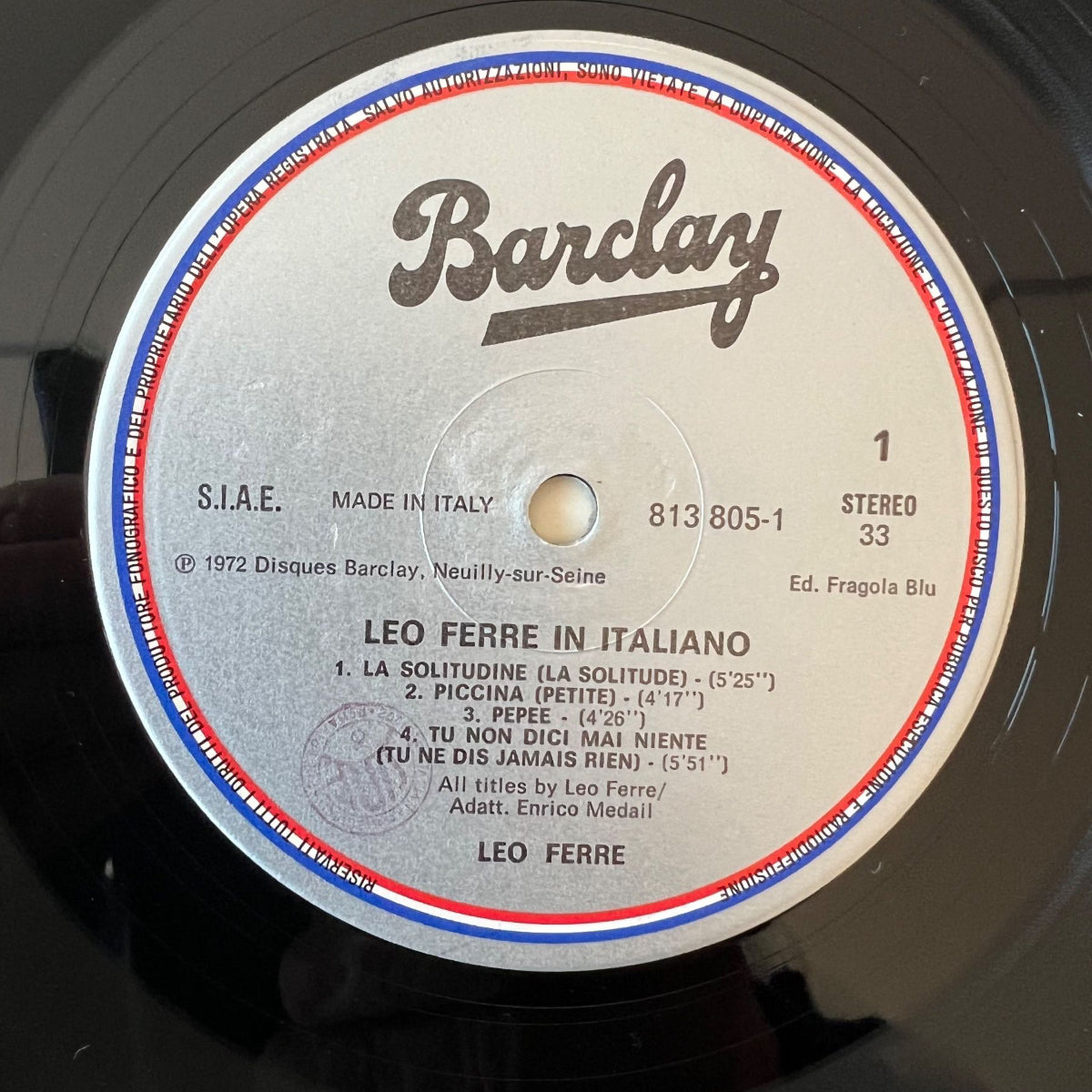 Leo Ferré - In Italiano / Italy-Press. RE - (M-/VG++)