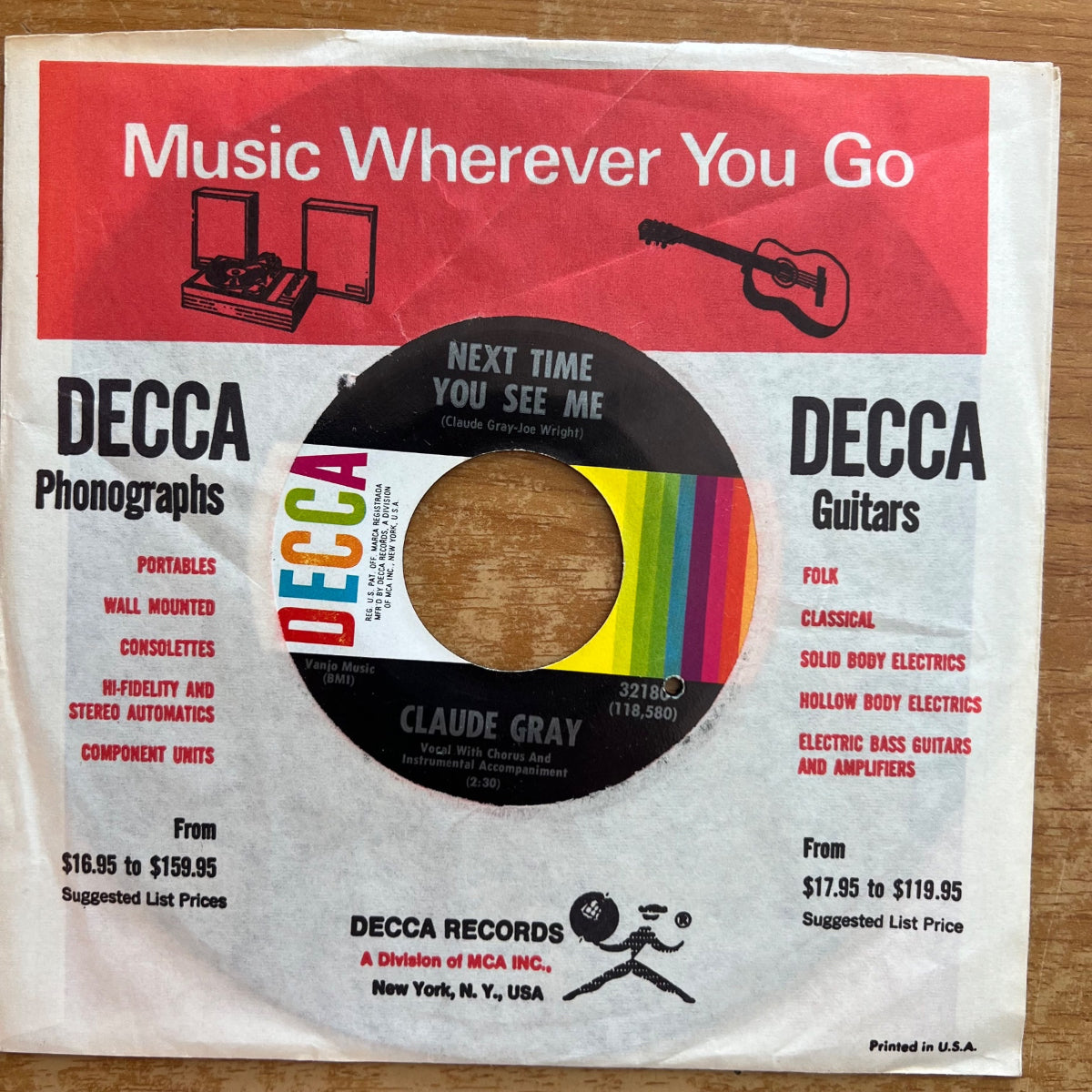 Claude Gray - Next Time You See Me / 1. US-Press. 1967 - (M-/VG++)
