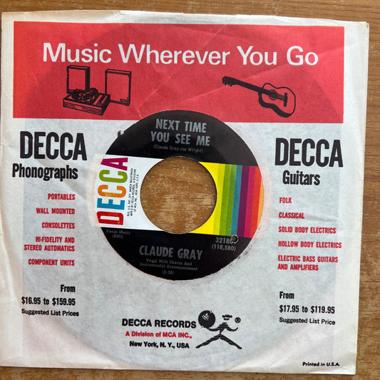 Claude Gray - Next Time You See Me / 1st US-Press. 1967 - (M-/VG++)