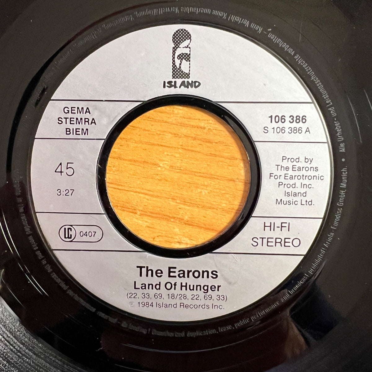 Earons - Land Of Hunger / 1. D-Press. 1984 - (VG++/VG++)