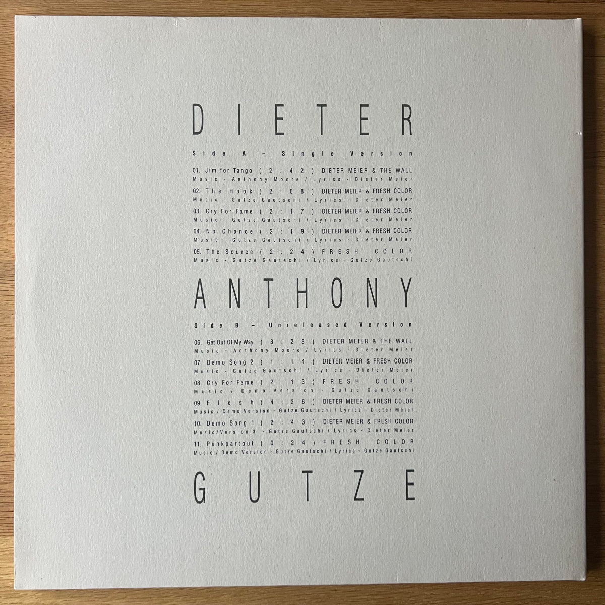 Dieter Meier, Fresh Color, Gutze Gautschi, Anthony Moore, Hertz - Dieter, Anthony, Gutze / 1. Swiss-Press. 2019 - (Mint)