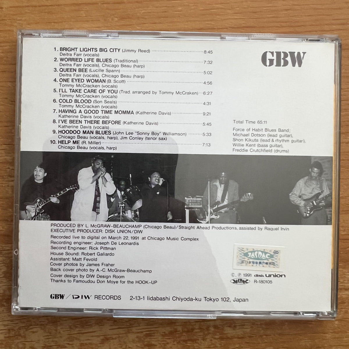 Deitra Farr, Tommy Mc Cracken, Katherine Davis, Chicago Beau, Jim Conley, Force Of Habit Blues Band - Chicago Blues Night / CD - 1. Japan-Press. 1991 - (M-/M-)