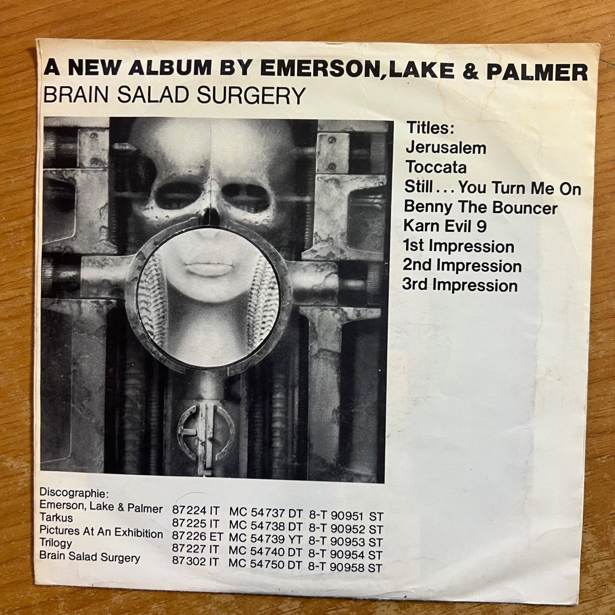 Emerson, Lake & Palmer - Jerusalem / 1. D-Press. 1973 - (VG++/VG+)