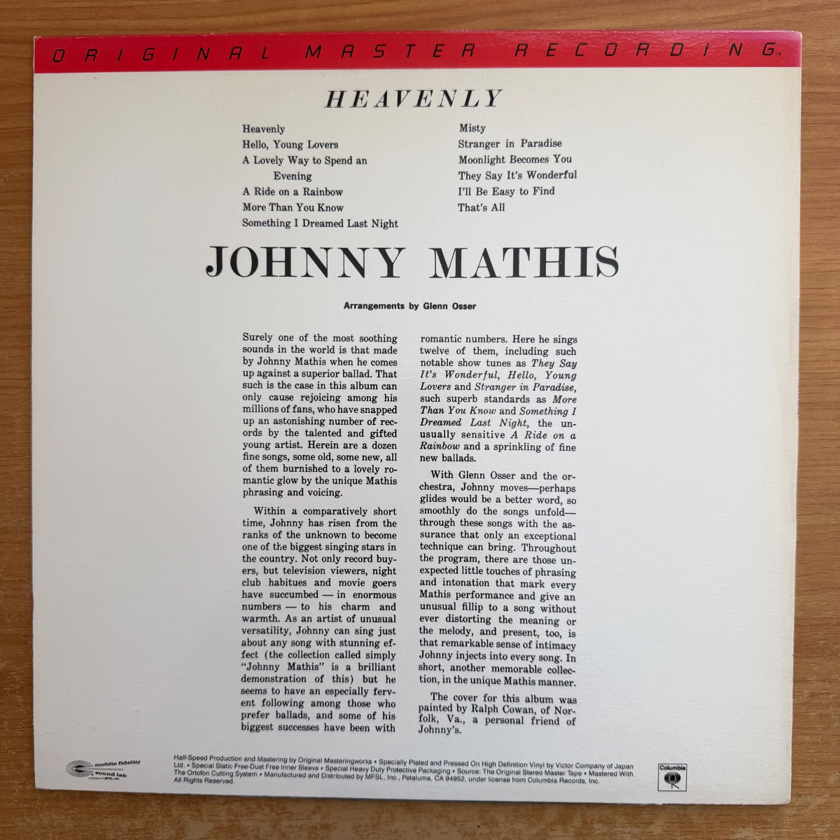 Johnny Mathis - Heavenly / US-Press. 198? - Audiophile MFSL - (M-/M-)