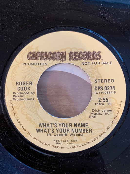 Roger Cook - What's You Name, What's Your Number / US-Promo 1977 - (VG++/Neutral)