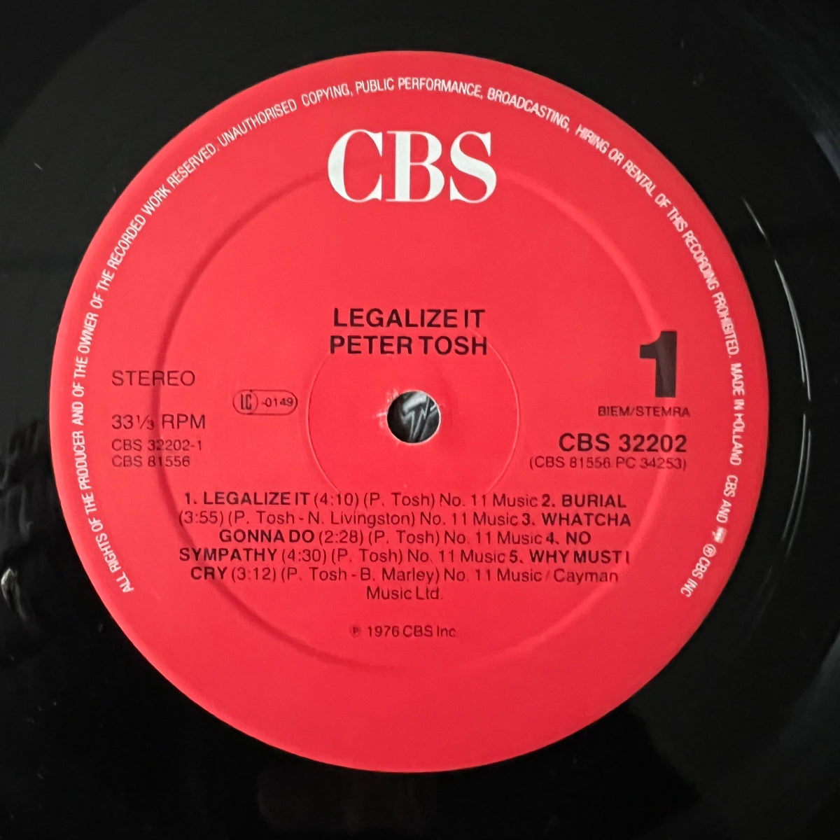 Peter Tosh - Legalize It / NL-Press. RE - (M-/VG++)