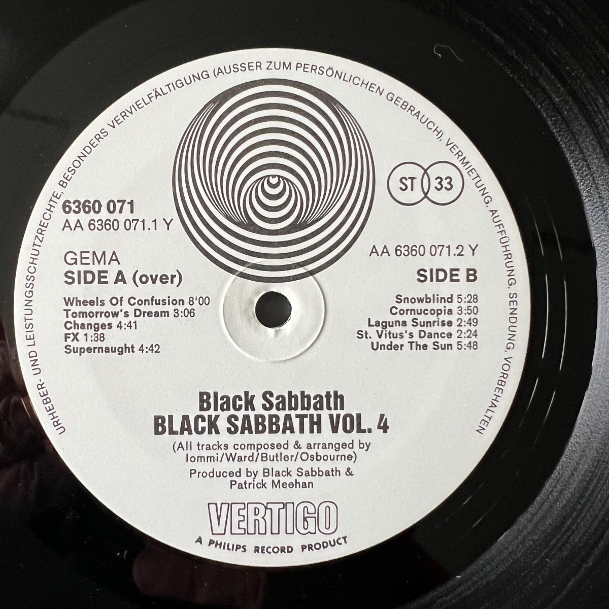Black Sabbath - Vol. 4 / 1. D-Press. 1972 - (M-/VG++)
