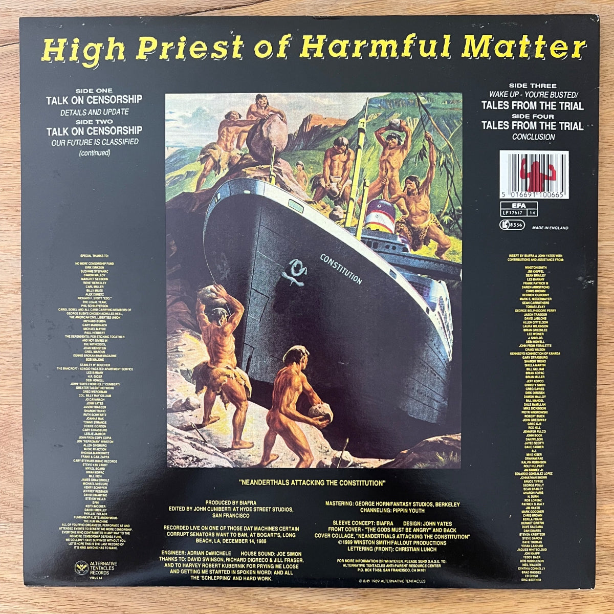 Jello Biafra -High Priest Of Harmful Matter, Tales From The Trial / 2 LP - 1. UK-Press. 1989 - (M-/M-)