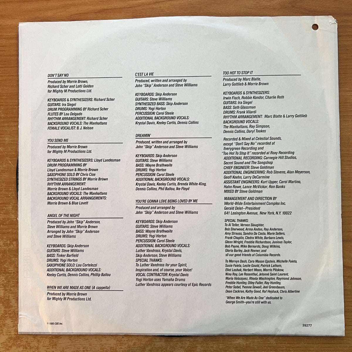 Manhattans - Too Hot To Stop It / 1. US-Press. 1985 - (M-/VG++)