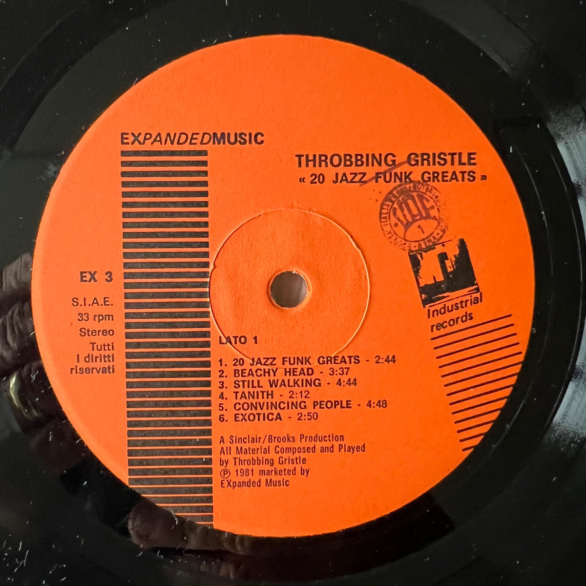 Throbbing Gristle - 20 Jazz Funk Greats / Italy Press. 1981 - (M-/VG++)