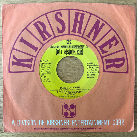 James Darren - I Think Somebody Loves Me / US-Promo 1972 - (VG++/VG++)
