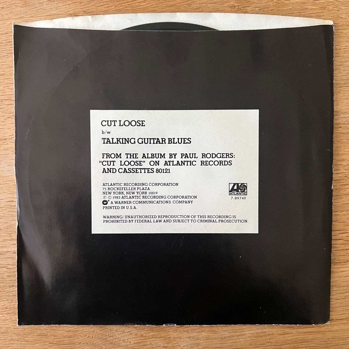 Paul Rodgers - Cut Loose / 1. US-Press. 1983 - (M-/VG++)