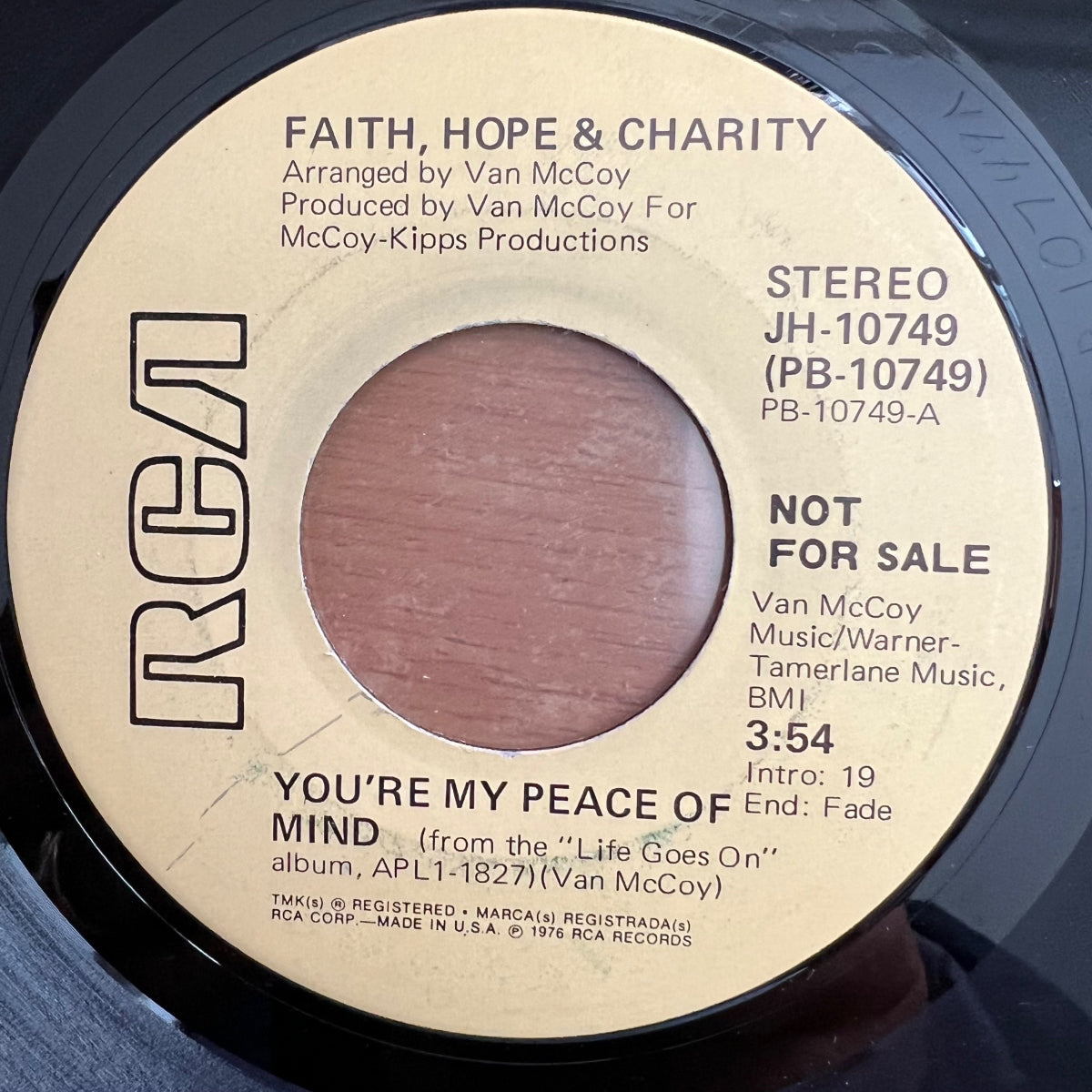 Foi, Espoir et Charité - Tu es ma paix intérieure / Promo US 1975 - (M-/Neutre)