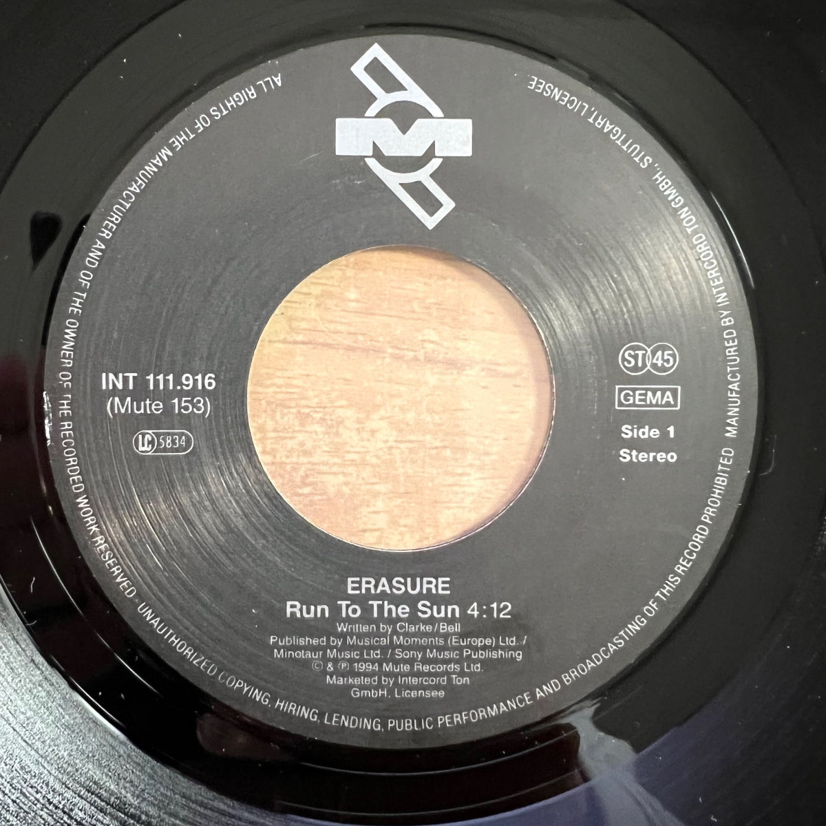 Erasure - Run To The Sun / 1. D-Press. 1994 - 3 Track EP - (M-/M-)