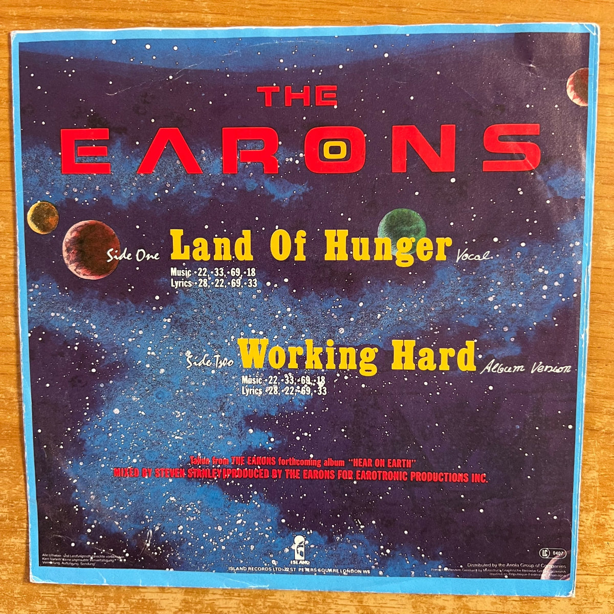 Earons - Land Of Hunger / 1. D-Press. 1984 - (VG++/VG++)