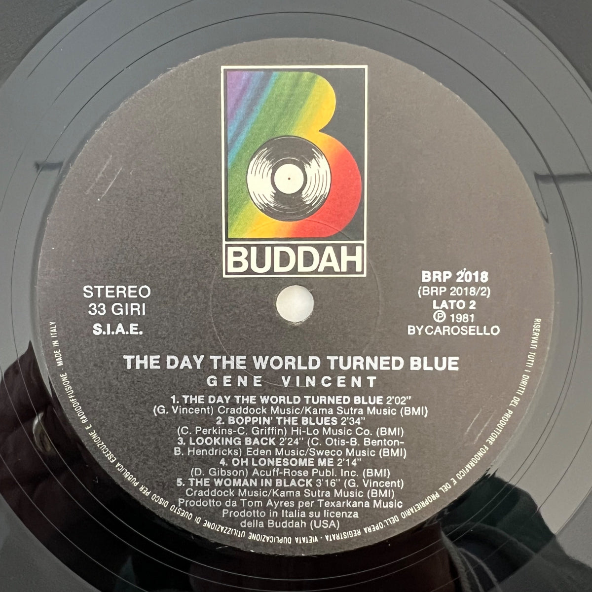 Gene Vincent -. The Day The World Turned Blue / Italy-Press. 1981 - (M-/M-)