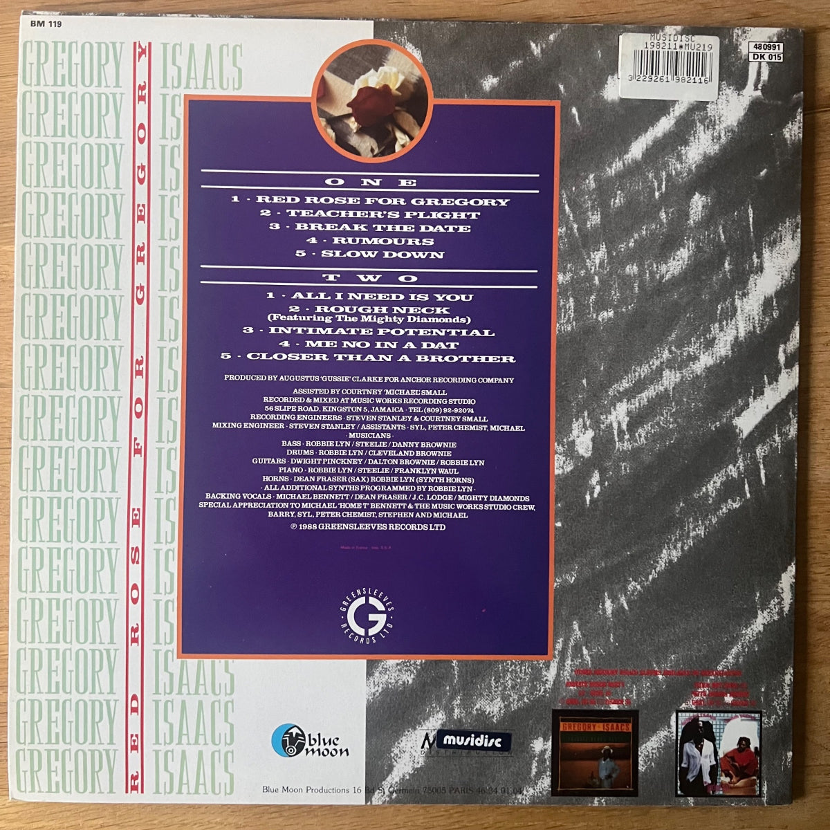 Gregory Isaacs - Red Rose For Gregory / 1.France-Press. 1988 - (M-/M-)