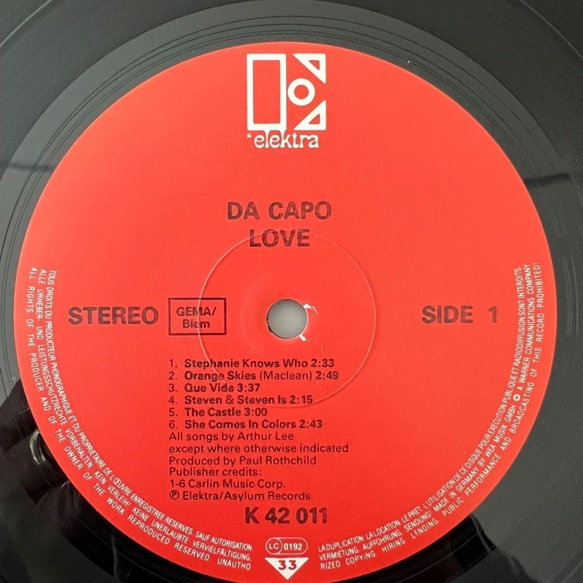 Love - Da Capo / EU Reissue - (M-/M-)