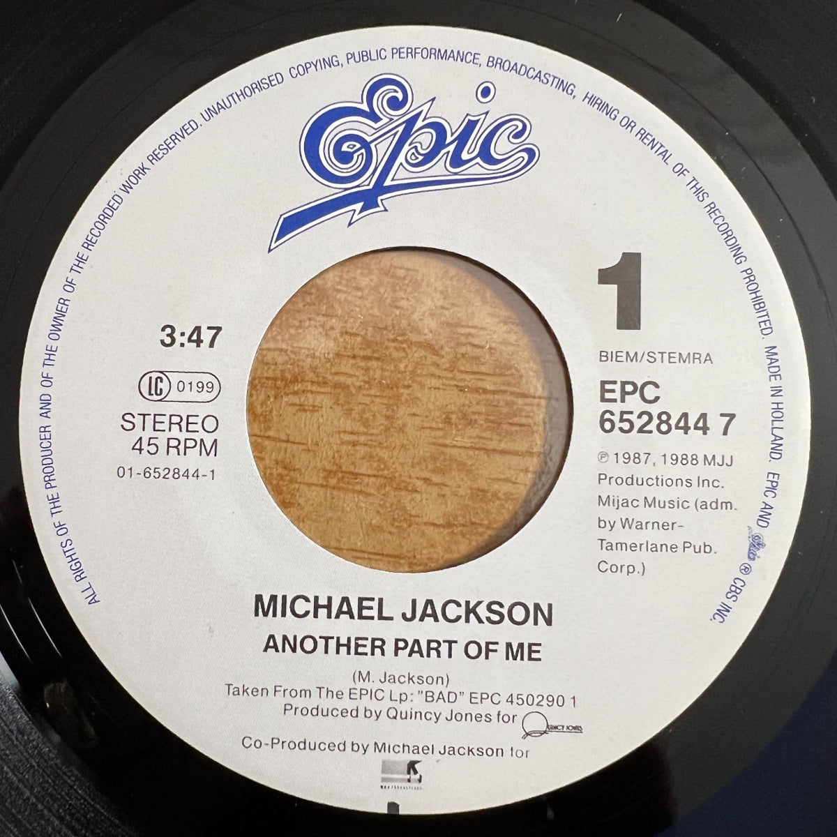 Michael Jackson - Another Part Of Me / 1. NL-Press. 1988 - (M-/M-)