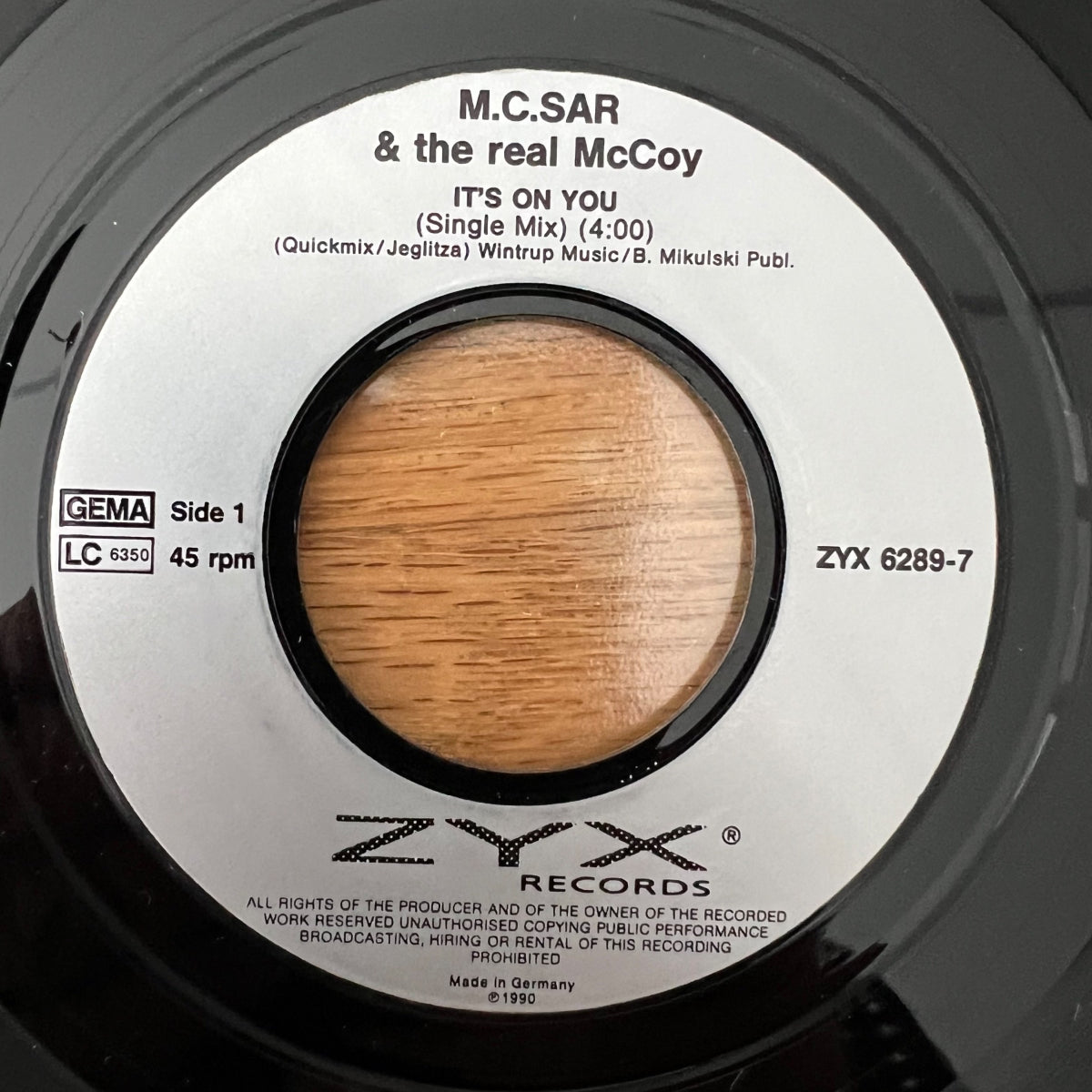 M.C. Sar & Real McCoy - It's On You / 1. D-Press. 1990 - (M-/M-)