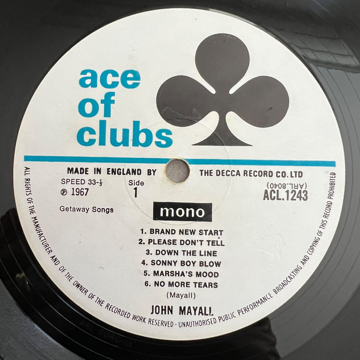 John Mayall - The Blues Alone / 1. UK-Press. 1967 - Mono - (VG++/VG+)