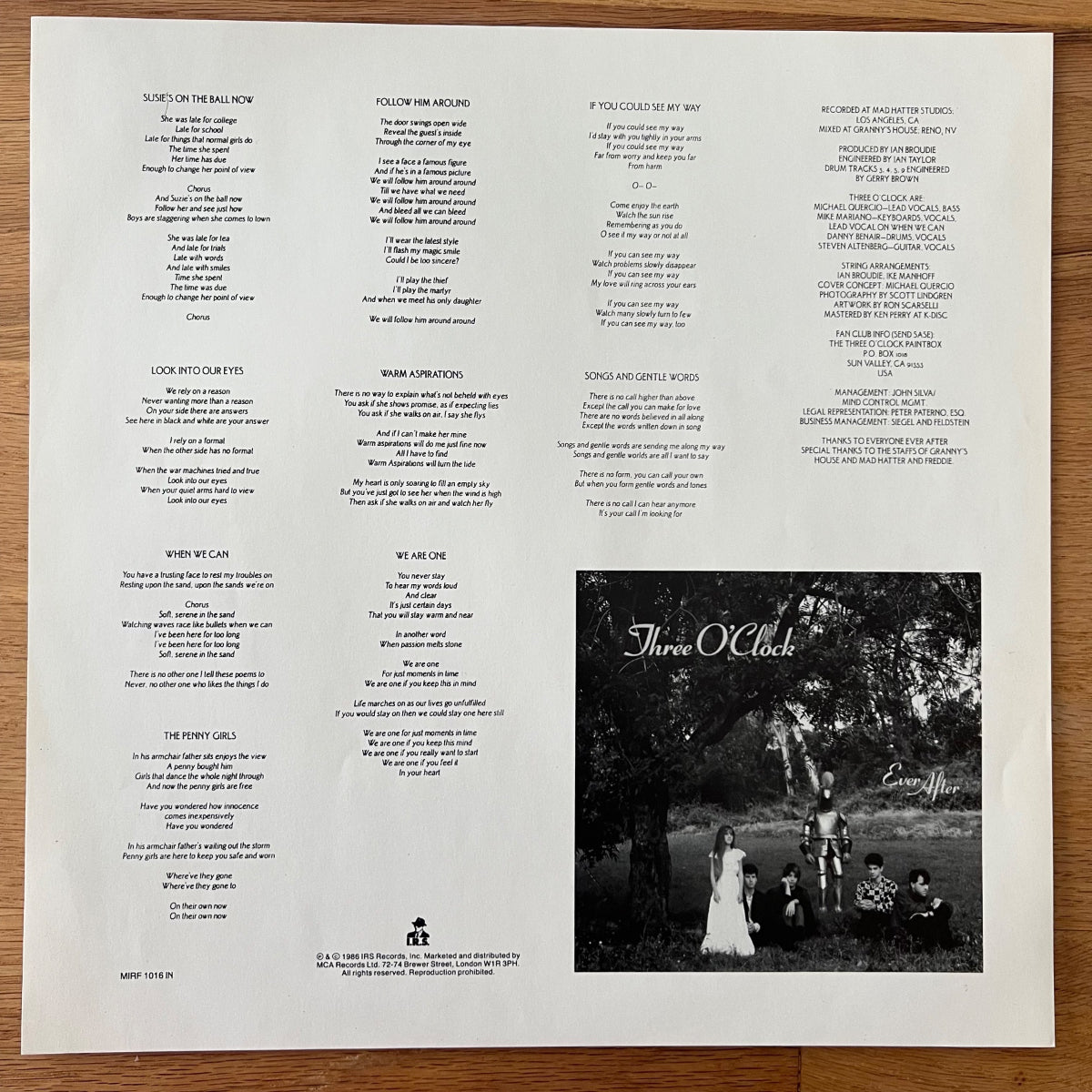 Three O'Clock - Ever After / 1. UK-Press. 1987 - (M-/M-)