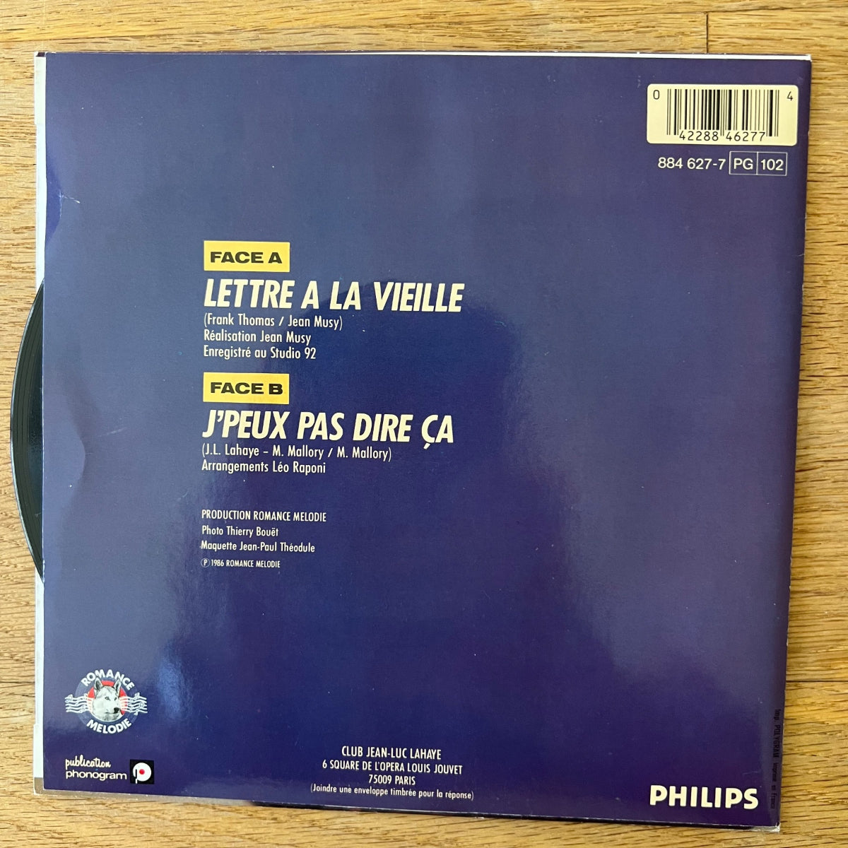 Jean-Luc Lahaye - Lettre A La Vieille / 1. France 1986 - (M-/M-)