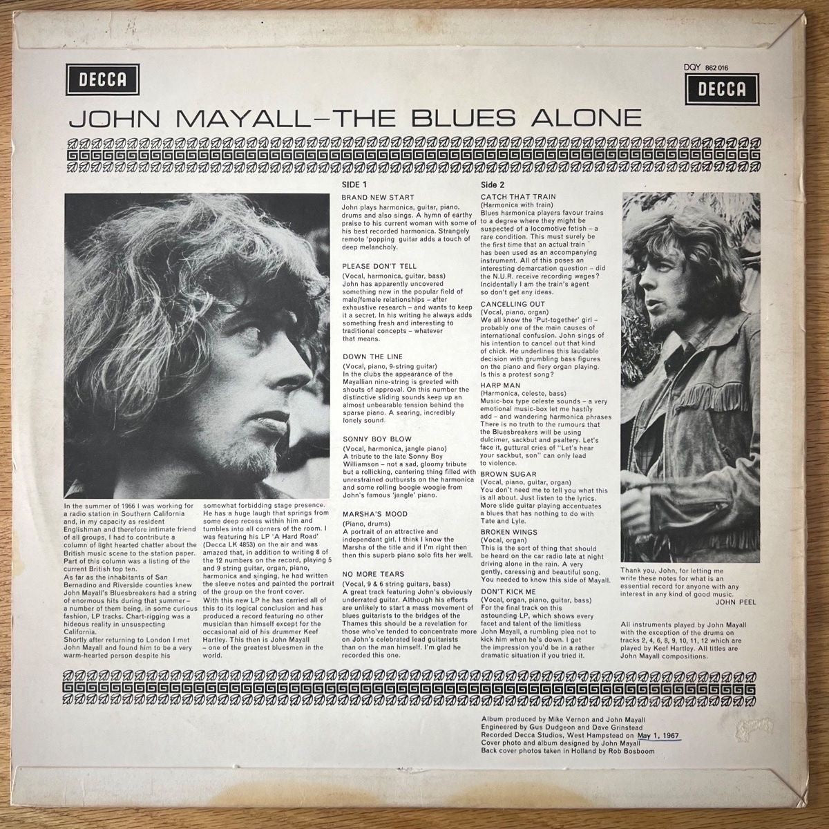 John Mayall - Blues Alone / 1. NL-Press. 1967 - (VG++/VG+)