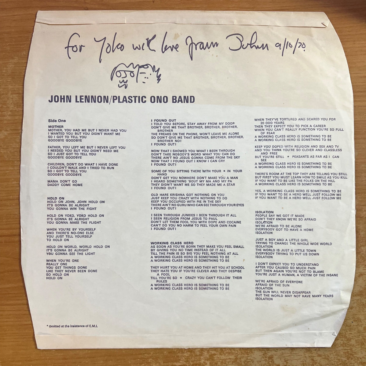 John Lennon, Plastic Ono Band - Same / 1. UK-Press. 1970 - (VG++/M-)