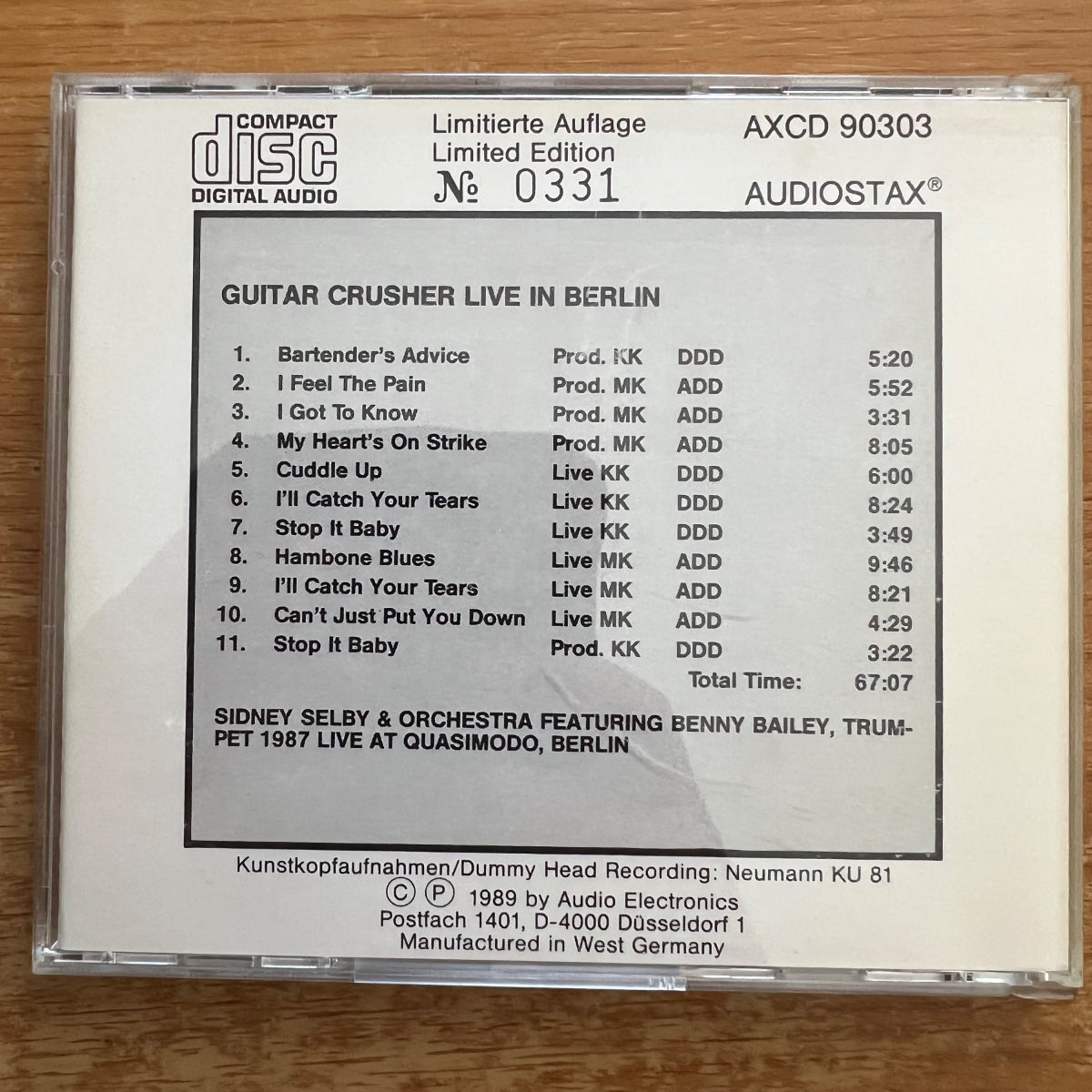 Guitar Crusher - Live At The Quasimodo, Berlin / CD - 1. D-Press. 1989 - (M-/M-)