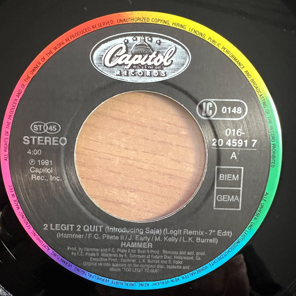 M.C. Hammer - 2 Legit 2 Quiet / 1. EU-Press. 1991 - (M-/VG++)